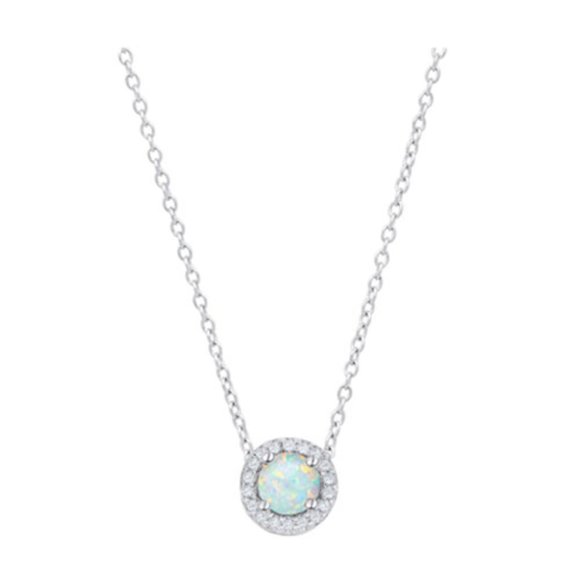 Sterling created opal & white topaz set - NWT - Picture 2 of 5